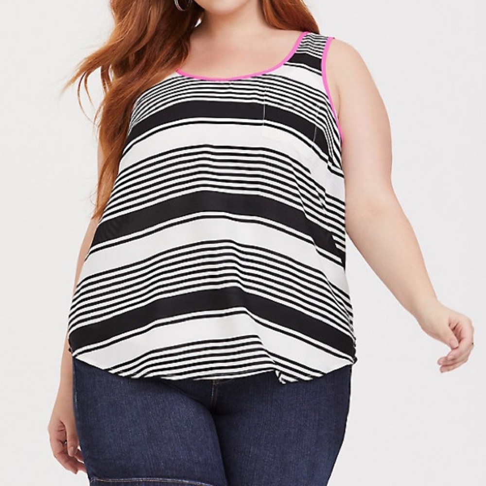 Torrid STRIPED POCKET TANK TOP